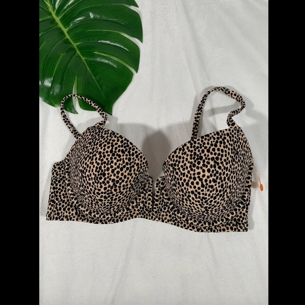 NEW $30 Target Shade & Shore Leopard Lift Underwire Bikini Top [ SZ 36C‎ ] #3369